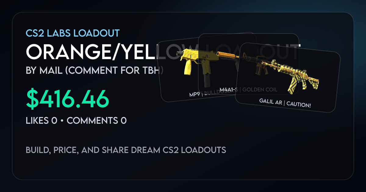 Orange/Yellow Loadout - CS2 Loadout Build, Price & Stickers | CS2 Labs